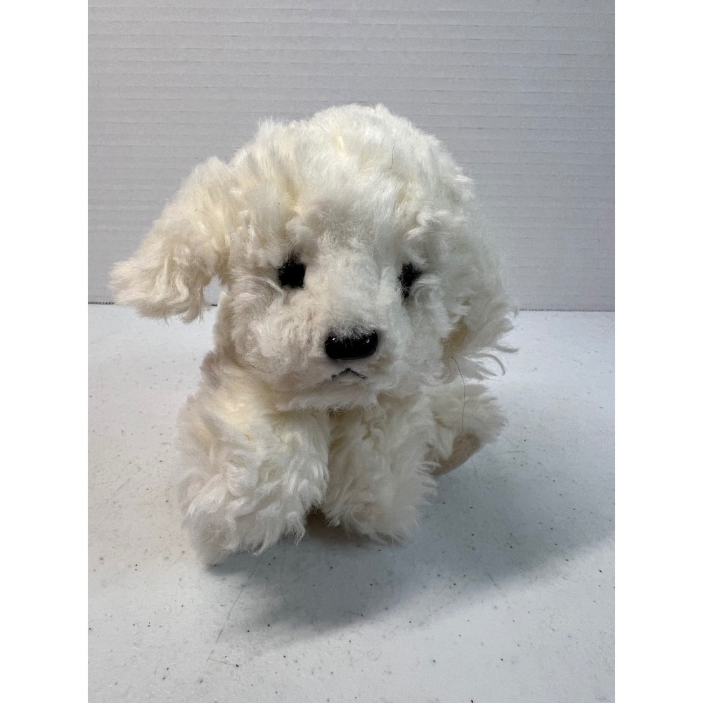 Russ Berrie Muffin Jr White Plush Puppy Dog Bean Bag Stuffed Animal 4239 6in